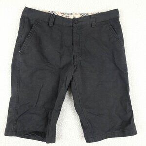 Burberry Brit Shorts Womens 31 Black Chino Lightweight Casual Bermuda High Waist